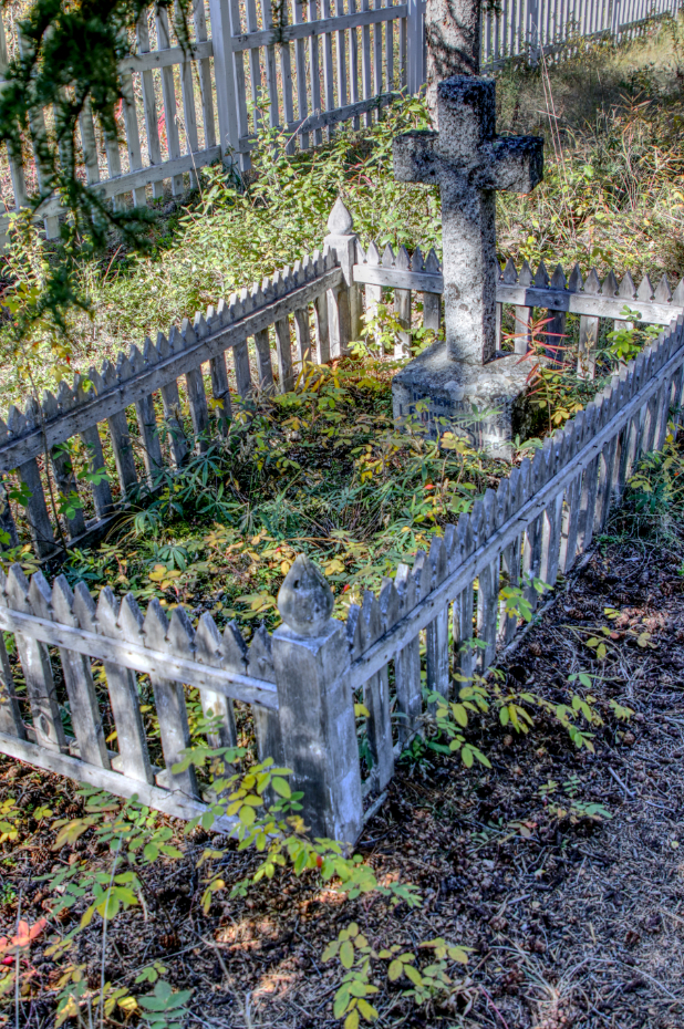 Grave of L. E. Duc-Coninat in the Atlin Pioneer Cemetery, BC