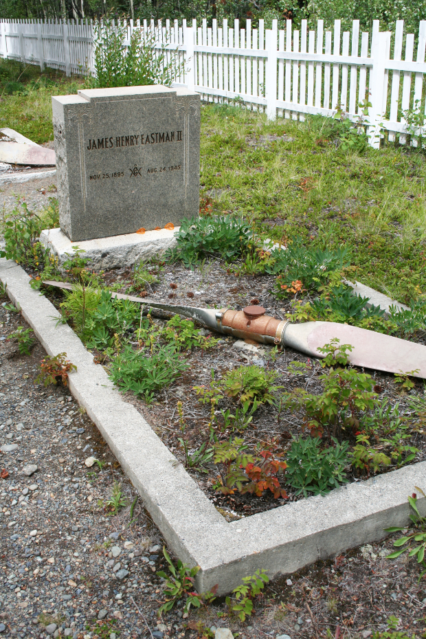 Headstone for James Henry Eastman II, Atlin Pioneer Cemetery, BC