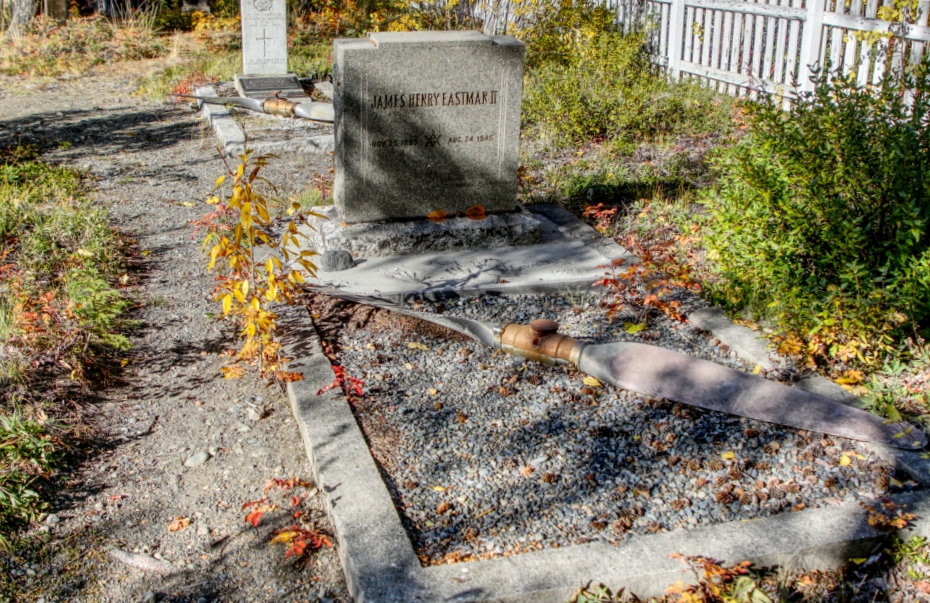 Grave of James Henry Eastman II in the Atlin Pioneer Cemetery, BC