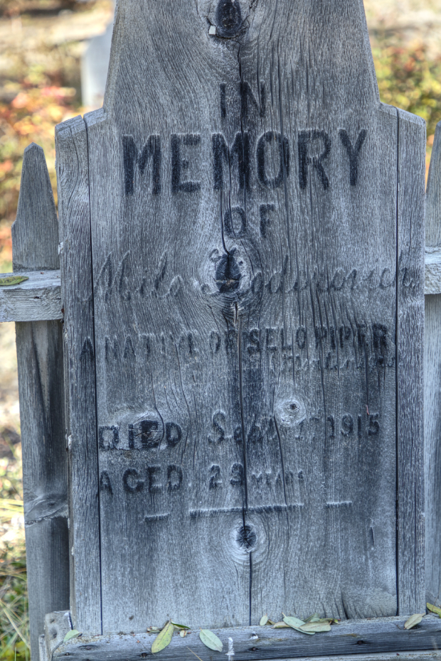Grave of Milo Fiodorovich in the Atlin Pioneer Cemetery, BC