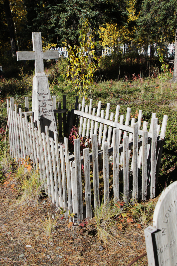 Grave of Henry Henning in the Atlin Pioneer Cemetery, BC
