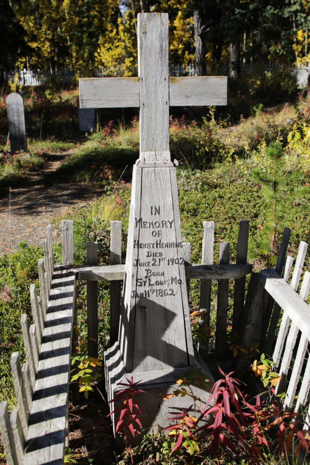 Grave of Henry Henning in the Atlin Pioneer Cemetery, BC