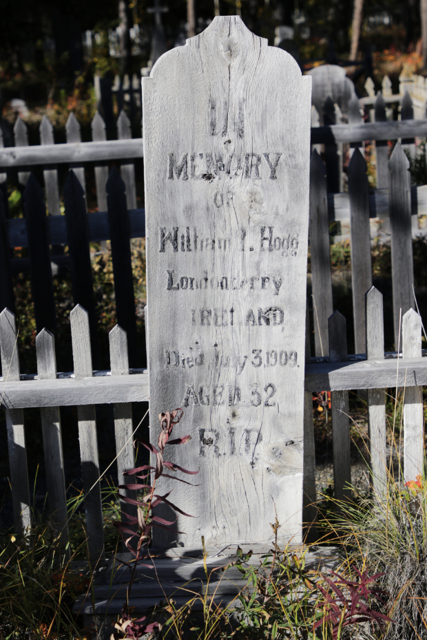 Grave of William L. Hogg in the Atlin Pioneer Cemetery, BC