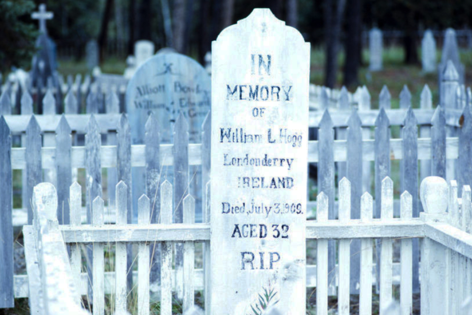 Grave of William L. Hogg in the Atlin Pioneer Cemetery, BC