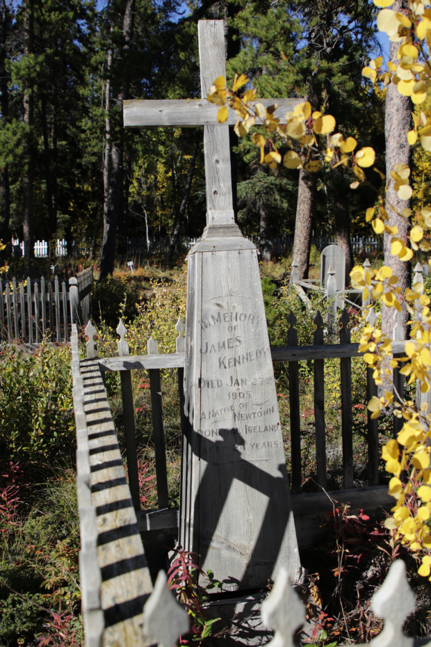 Grave of James Kennedy in the Atlin Pioneer Cemetery, BC