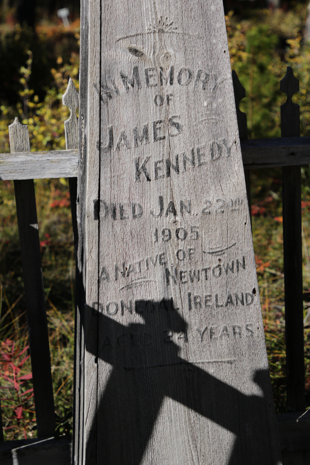 Grave of James Kennedy in the Atlin Pioneer Cemetery, BC