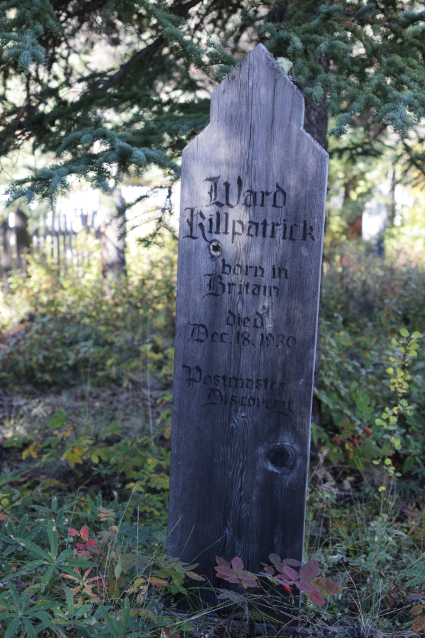 Grave of Ward Kilpatrick in the Atlin Pioneer Cemetery, BC