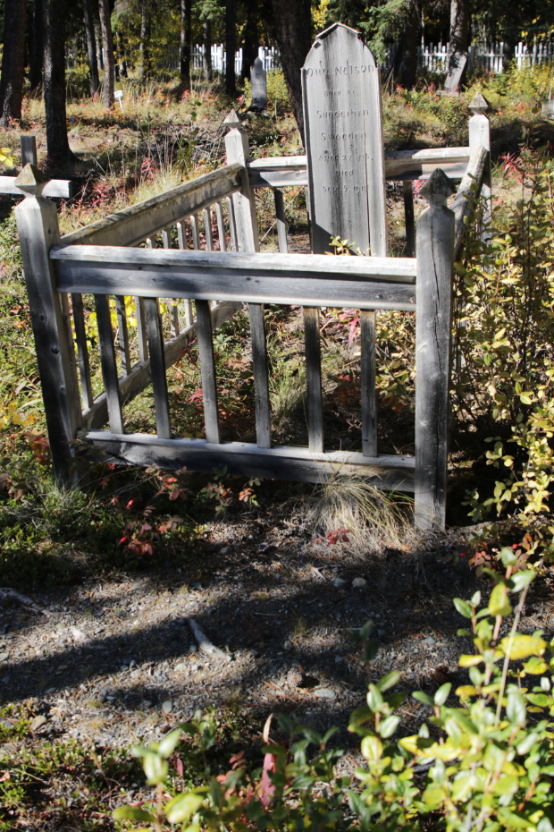 Grave of Otto Nelson in the Atlin Pioneer Cemetery, BC