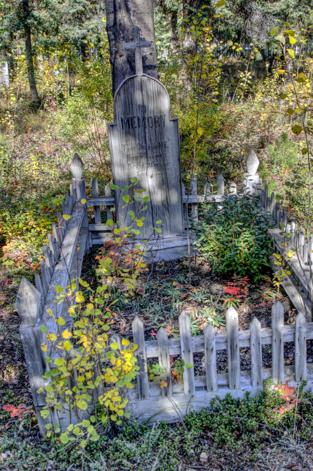 Grave of Tade Obalski, M.E., in the Atlin Pioneer Cemetery, BC