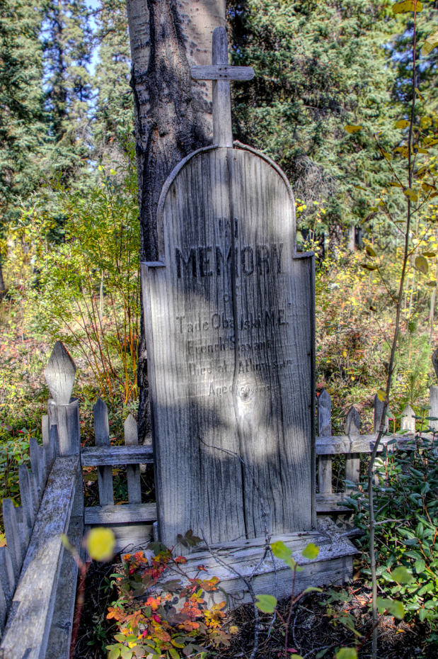 Grave of Tade Obalski, M.E., in the Atlin Pioneer Cemetery, BC