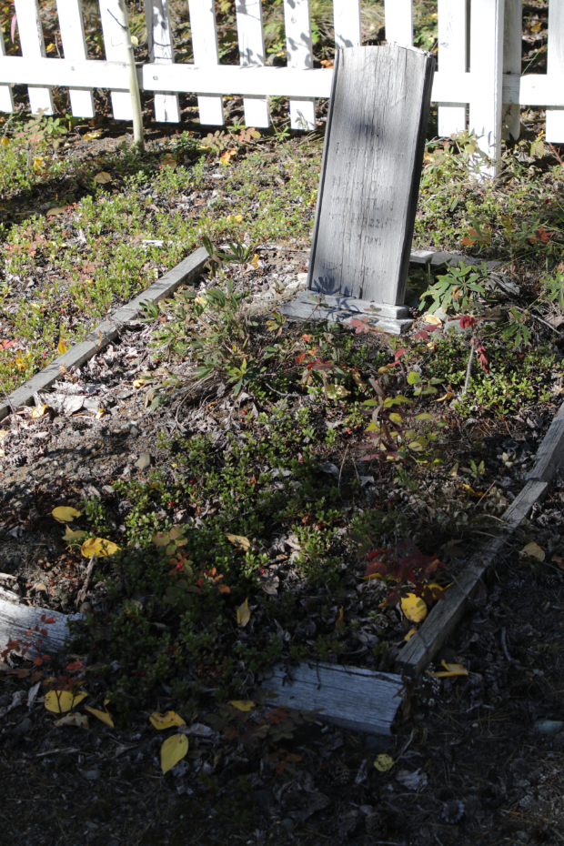 Grave of baby Nobuo Okata in the Atlin Pioneer Cemetery, BC