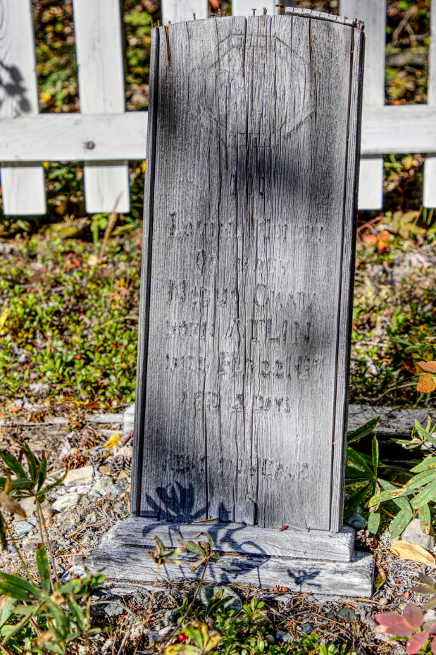 Grave of baby Nobuo Okata in the Atlin Pioneer Cemetery, BC