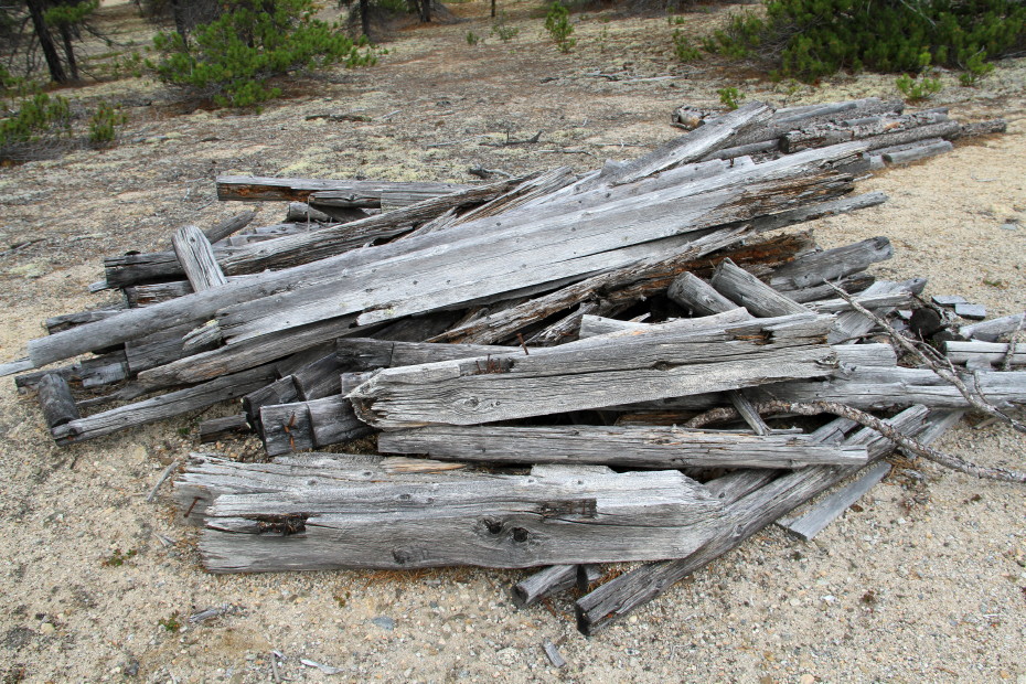 Wood from a 2008 restoration project at the Bennett cemetery
