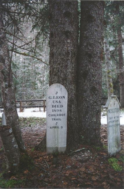 Headboard of G. Leon - Dyea Alaska - January 2001