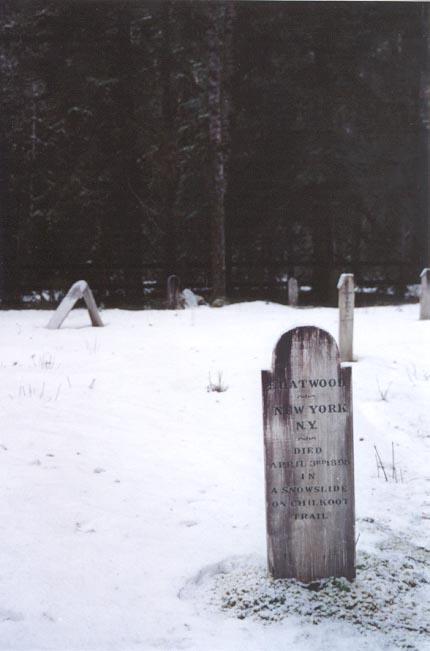 Headboard of E.D. Atwood - Dyea Alaska - January 2001