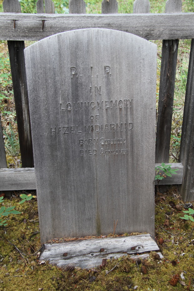 Grave of Hazel McDiarmid at Fort Selkirk, Yukon