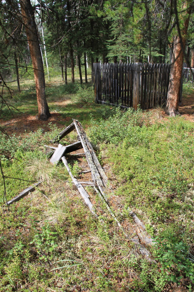 A grave for an unknown person at Fort Selkirk, Yukon