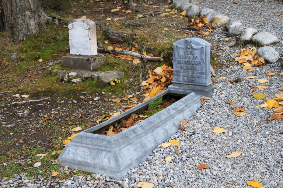 Grave of Ida Olsen in the Gold Rush Cemetery at Skagway, Alaska