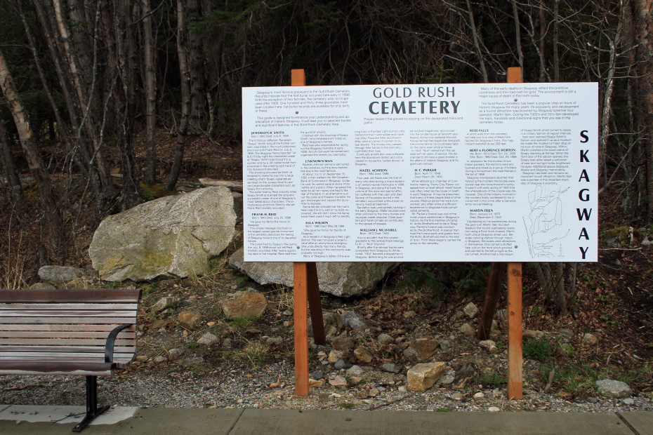 Sign in the Gold Rush Cemetery at Skagway, Alaska