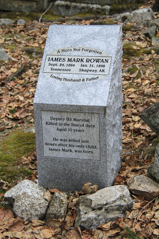 Grave of Deputy US Marshall James Mark Rowan in the Gold Rush Cemetery at Skagway, Alaska