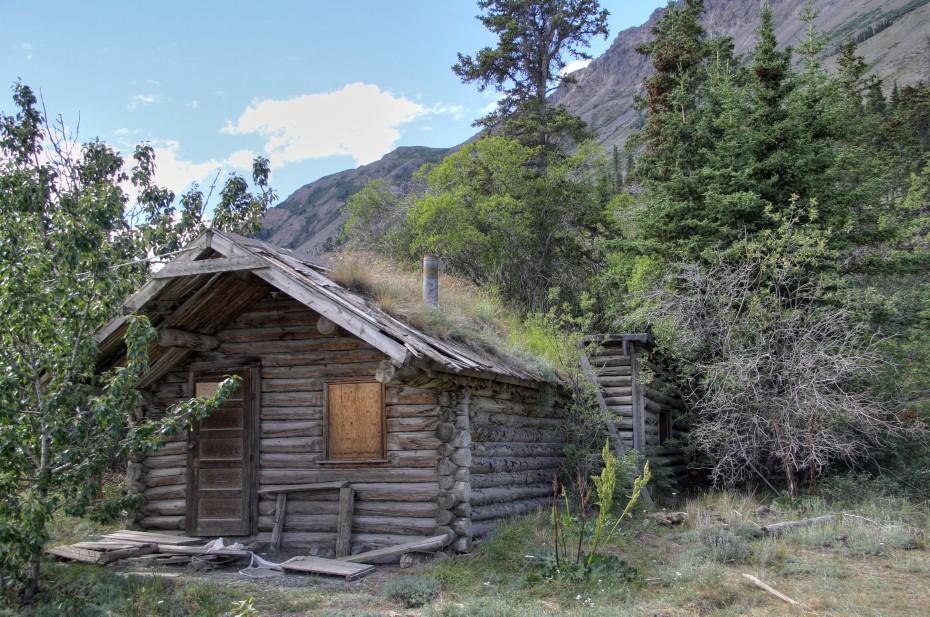Fisher's cabin at Sheep Mountain - his grave is on the hillside above