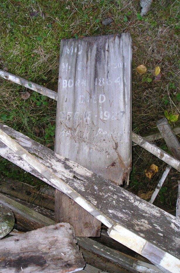Headboard in a scrap pile during a 2006 cleanup at the Pioneer Cemetery at Skagway, Alaska