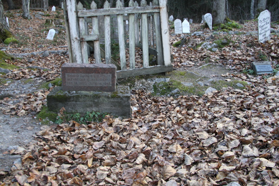Grave of  in the Gold Rush Cemetery at Skagway, Alaska