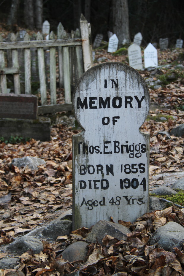 Grave of Thomas E. Briggs in the Gold Rush Cemetery at Skagway, Alaska