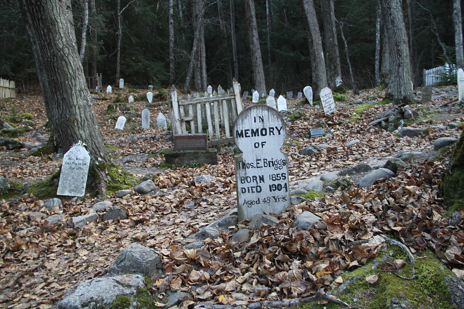 Grave of Thomas E. Briggs in the Gold Rush Cemetery at Skagway, Alaska