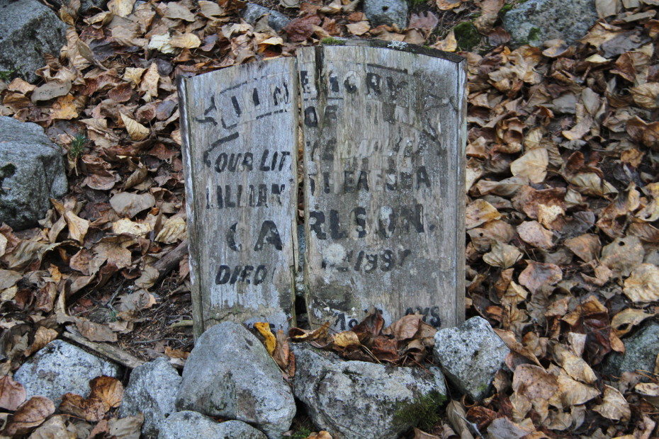 Grave of Lillian Theresa Carlson in the Gold Rush Cemetery at Skagway, Alaska