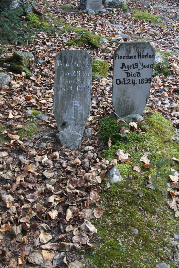 Graves of Bert and Florence Horton in the Gold Rush Cemetery at Skagway, Alaska