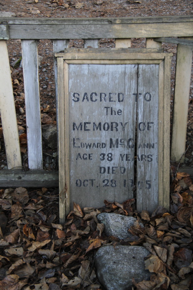 Grave of Edward McCann in the Gold Rush Cemetery at Skagway, Alaska