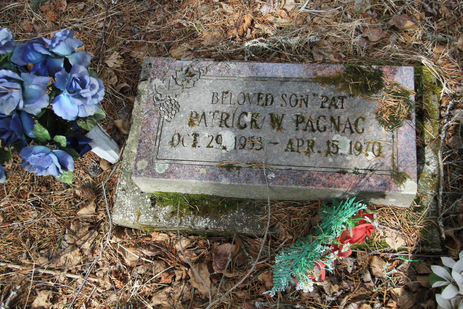 Grave of Patrick W. Pagnac in the Pioneer Cemetery at Skagway, Alaska