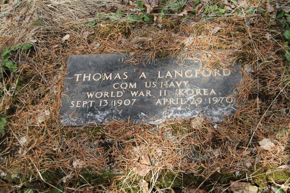 Grave of Thomas A. Langford in the Pioneer Cemetery at Skagway, Alaska