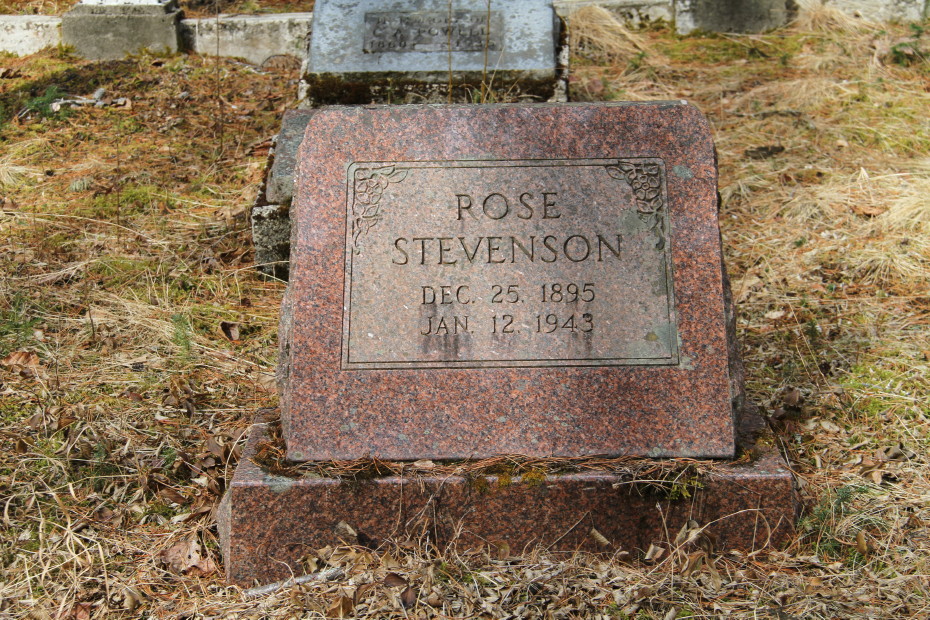 Grave of Rose Stevenson in the Pioneer Cemetery at Skagway, Alaska
