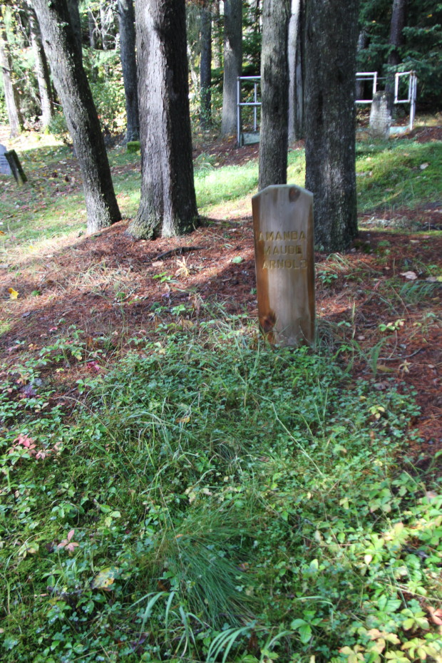 Grave of Amanda Maude Arnold in the Pioneer Cemetery at Skagway, Alaska