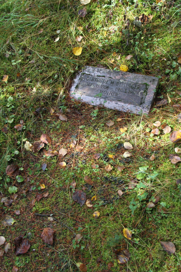 Grave of Gertrude M. Beitinger in the Pioneer Cemetery at Skagway, Alaska
