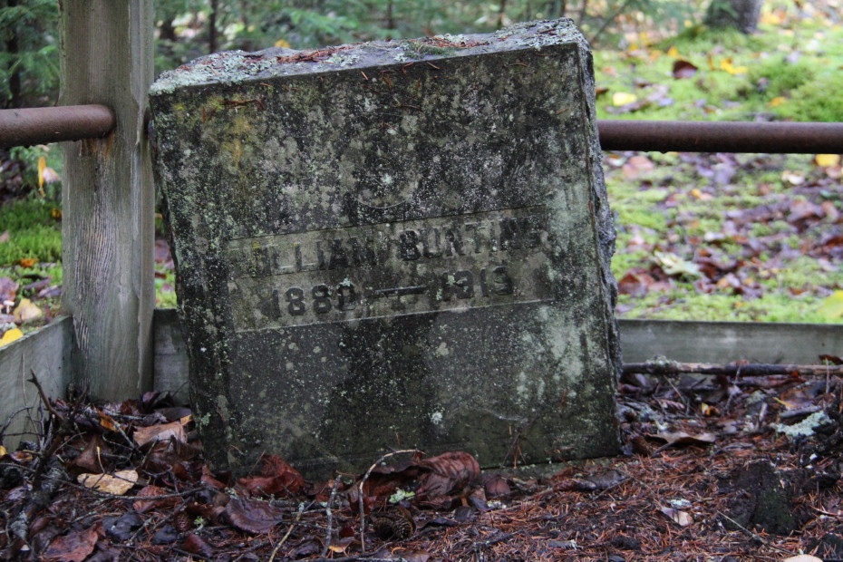 Grave of William Bunting in the Pioneer Cemetery at Skagway, Alaska