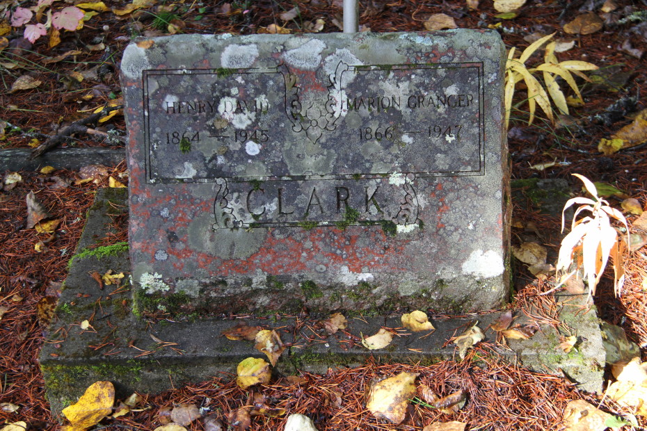 Graves of Henry David Clark and Marion Granger Clark in the Pioneer Cemetery at Skagway, Alaska