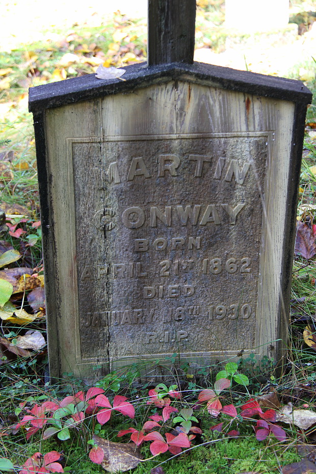 Grave of Martin Conway in the Pioneer Cemetery at Skagway, Alaska