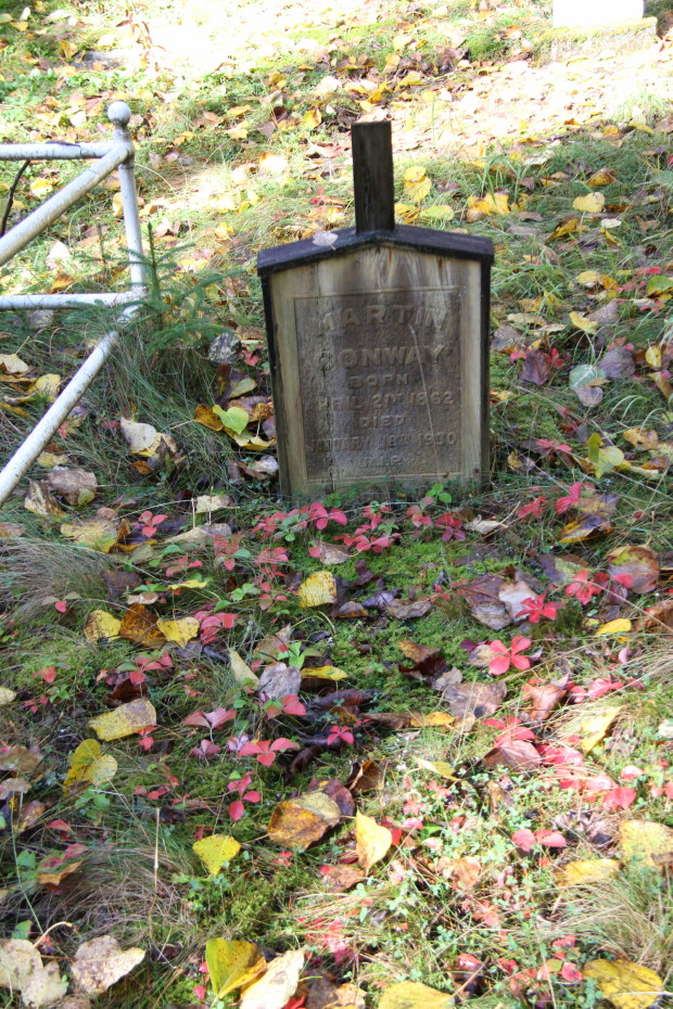 Grave of Martin Conway in the Pioneer Cemetery at Skagway, Alaska