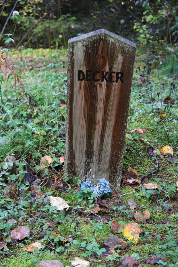 Grave of Decker in the Pioneer Cemetery at Skagway, Alaska