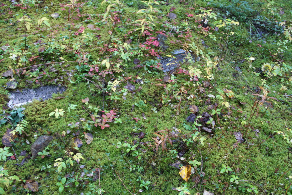 Graves of Canvass White and Henry Alaska Dedman in the Pioneer Cemetery at Skagway, Alaska