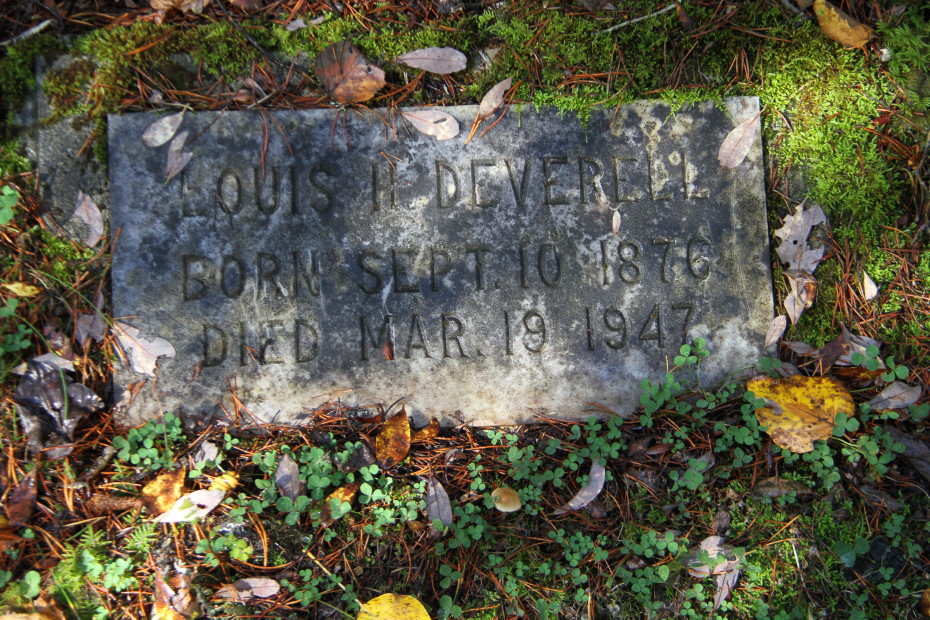 Grave of Louis Henry Deverell in the Pioneer Cemetery at Skagway, Alaska