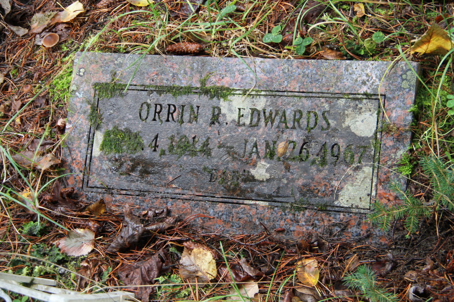 Grave of Orrin Royal Edwards in the Pioneer Cemetery at Skagway, Alaska