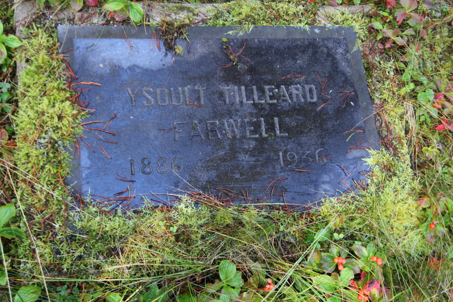 Grave of Ysoult Tilleard Farwell in the Pioneer Cemetery at Skagway, Alaska