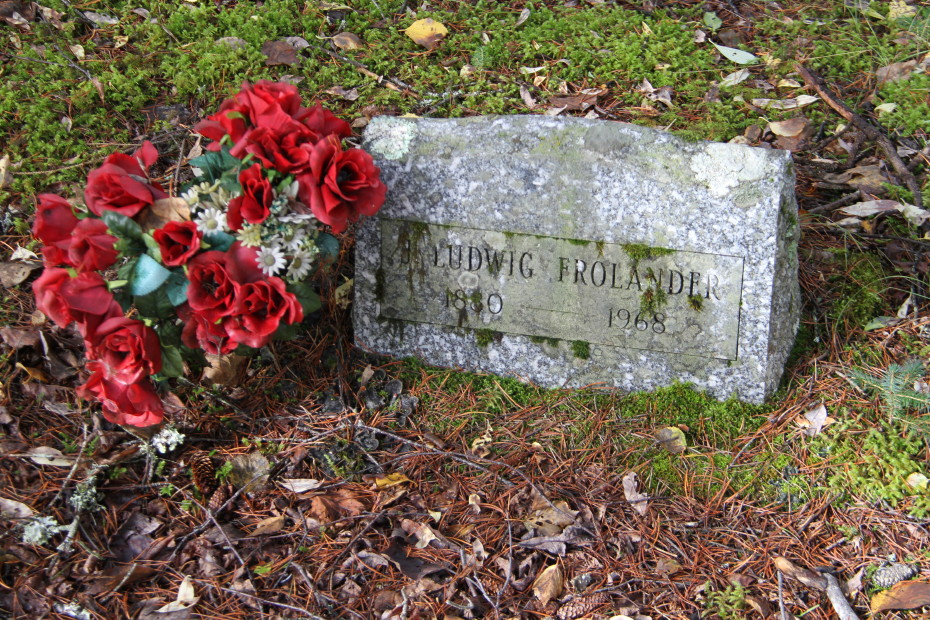 Grave of Jonas Ludwig Frolander in the Pioneer Cemetery at Skagway, Alaska