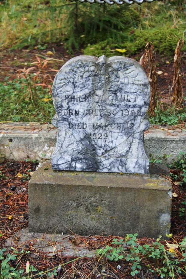 Grave of Philip W. Gault in the Pioneer Cemetery at Skagway, Alaska