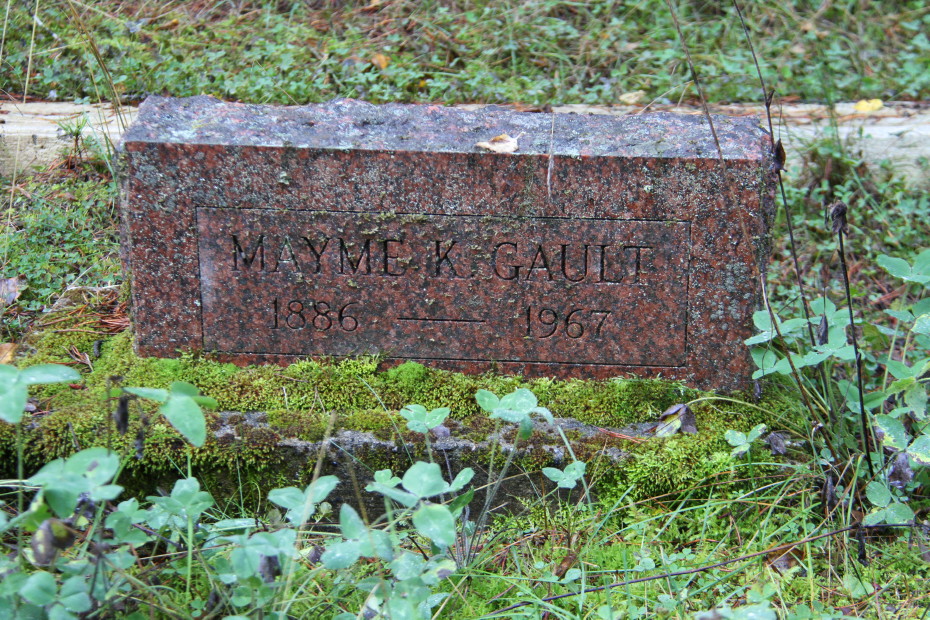 Grave of Mayme K. Gault in the Pioneer Cemetery at Skagway, Alaska