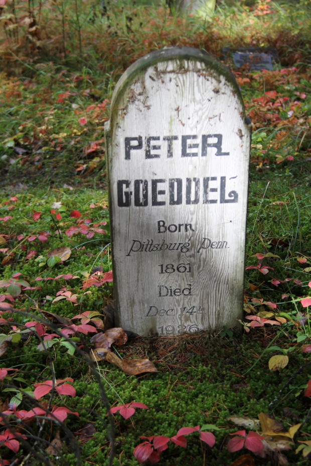 Grave of Peter Goeddel in the Pioneer Cemetery at Skagway, Alaska